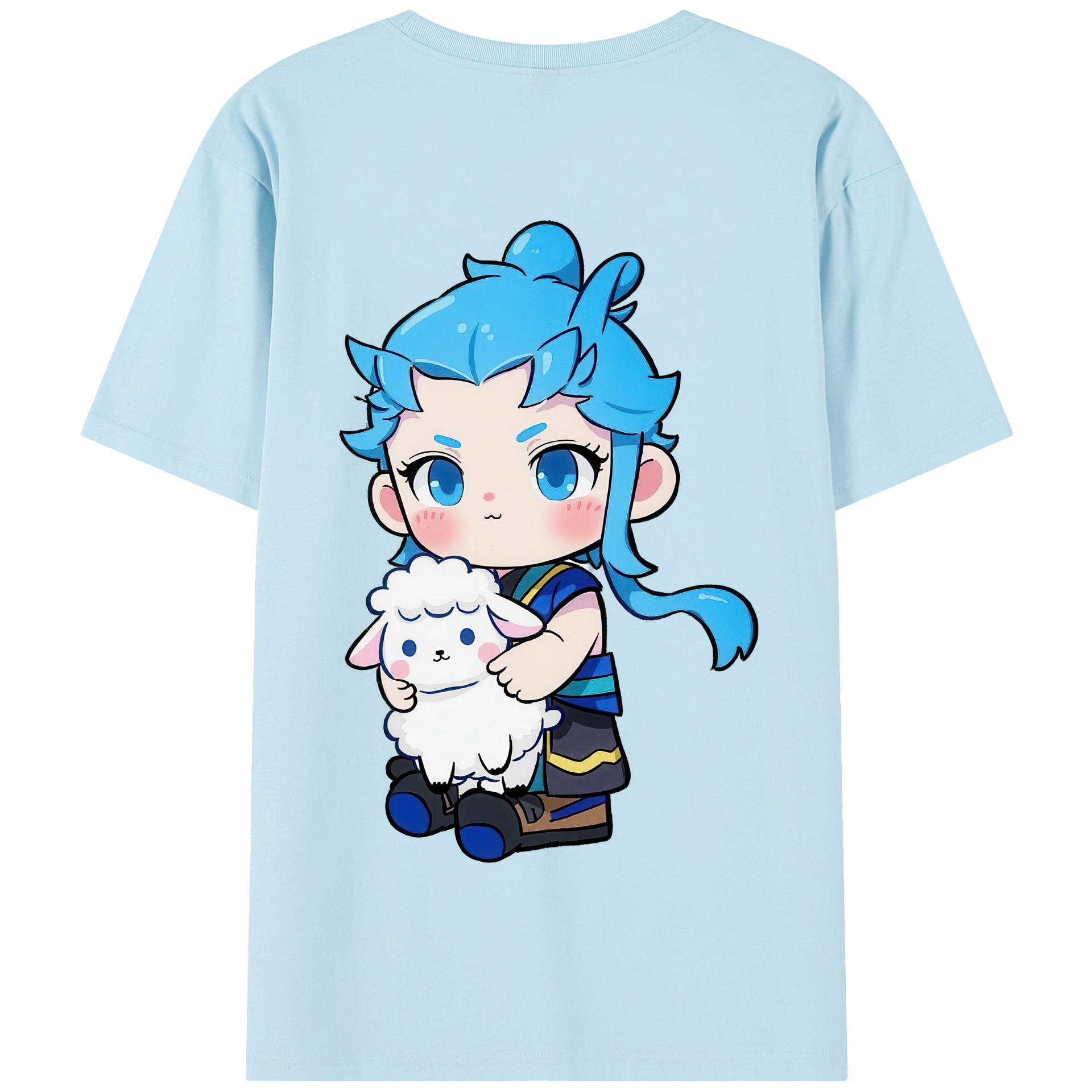（画像用） Ne Zha 2 ナタ 魔童の大暴れ 綿100％半袖Tシャツ（背面プリント）